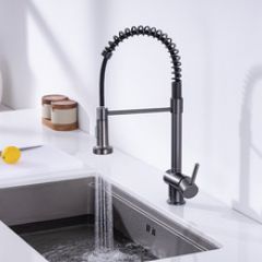 跨境枪灰色弹簧龙头家用洗菜盆水槽冷热水龙头厨房洗碗池 单孔龙头 哑光黑 功能类型
