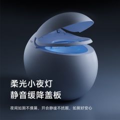 新款鸡蛋形创意智能马桶全自动一体式 感应电动马桶即热坐便器 分体式智能坐便器 哑光黑 基础功能款