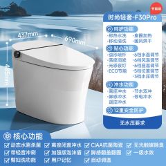 智能马桶家用泡沫盾无水压限制脚感冲水智能坐便器 分体式智能坐便器 哑光黑 基础功能款